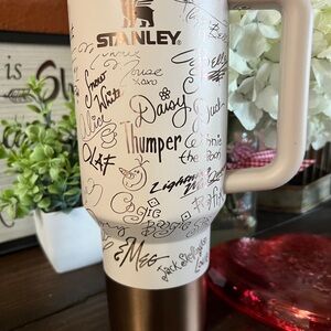 40oz Stanley White and Silver Signature Mug